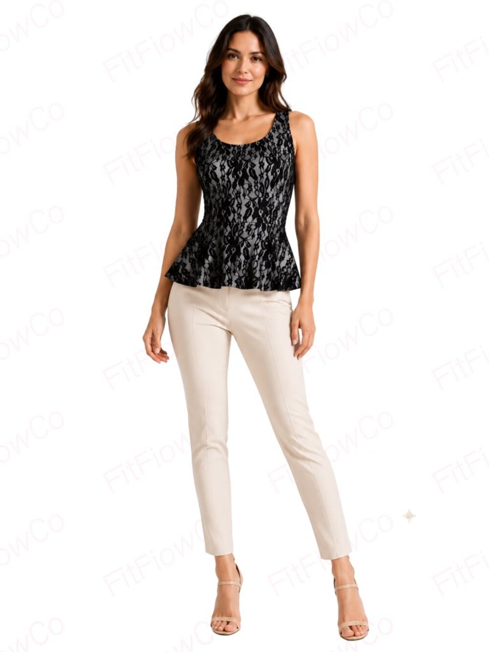 Express Black Lace Peplum Tank Top Women’s M Exposed Back Zip